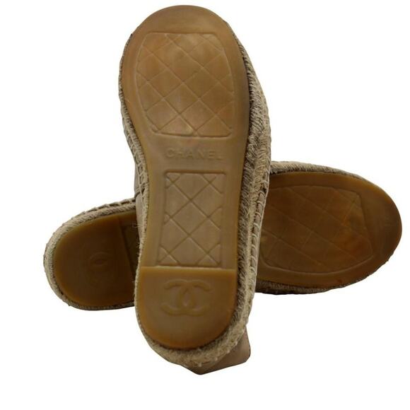 Chanel Beige Ballerina Espadrille Monogram Flats - Picture 10 of 11